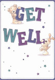 This tender get well card brims with the atmosphere of Sipson's kind-hearted streets. At its heart, a sweet teddy bear and a floppy-eared puppy appear almost to spring from the cream-hued page, balancing and cradling the generous, hand-lettered words 'Get Well' with infectious cheer. Indigo and teal tones animate the text, sitting boldly against the background's gentle warmth-much like the harmonious palettes seen in bespoke bouquets from Sipson florists. Playful stars in radiant blues and purples glimmer across the scene, infusing the image with a sense of magic and recovery. The fur detailing, especially on the bear's rounded shapes and the pup's soft ears, is drawn with such care one can almost feel their soothing embrace. The composition conjures the comfort of a supporting neighbour arriving with fresh flowers from Flower Delivery Sipson, eager to convey heartfelt wishes for wellness to someone resting near Sipson Recreation Ground. This card is more than paper; it's a gentle salve, designed to uplift, reassure, and spread the warmth characteristic of Sipson's caring community, especially when accompanied by the fresh, fragrant touch of locally sourced blooms.